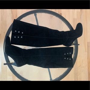 Over the knee Nine West Black Suede Heel Boots